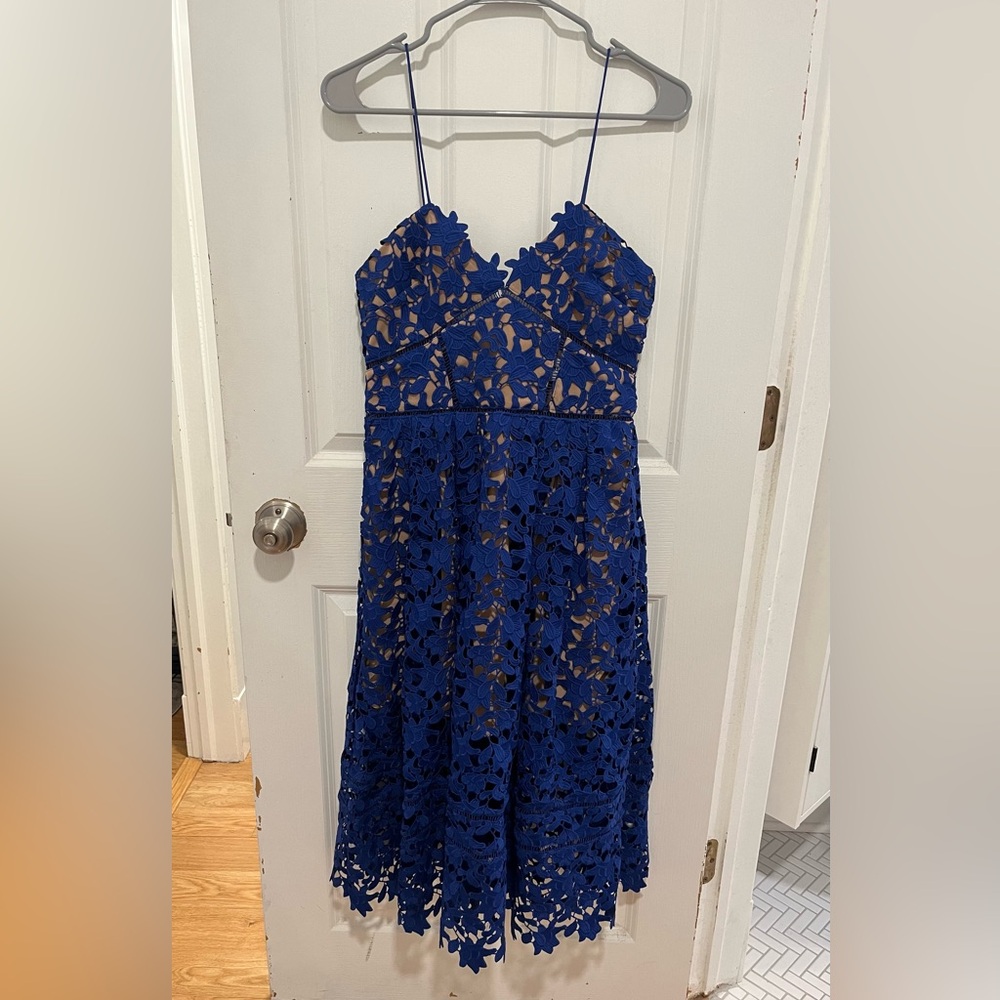 Self-Portrait Azalea Dress, Cobalt
